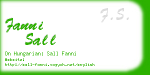 fanni sall business card